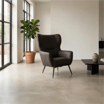 Leren fauteuil Flair - Toledo Espresso (bruin), Eigentijds, Modern, Retro, Romantisch, Nieuw, Ophalen of Verzenden, 75 tot 100 cm