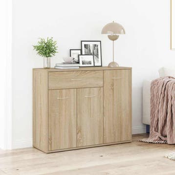 vidaXL Dressoir 88x30x70 cm bewerkt hout sonoma eikenkleurig, Verzenden