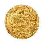 2-delige set zilveren munten Yin Yang goud verguld