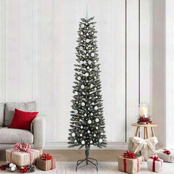 vidaXL Kunstkerstboom met 300 LED Groen 240 cm PVC en, Verzenden, Nieuw