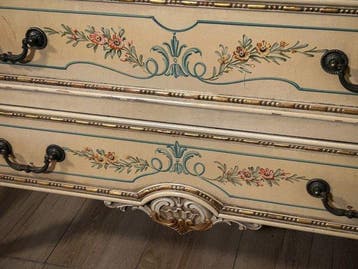 Ladekast - Polychroom hout - Antieke commode