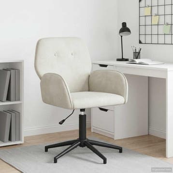 vidaXL Draaistoel 54 x 55 x 90 cm Crèmekleurig fluweel, Verzenden, Nieuw