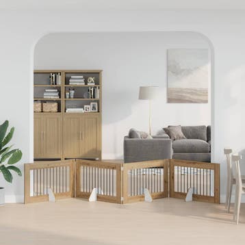 vidaXL Opvouwbaar hondenhekje met standaards 4 st Artisanaal, Dieren en Toebehoren, Verzenden, Nieuw
