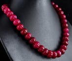 Echt mooi ketting met handgemaakte robijnpompoenkralen - 610