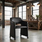 Leren eetkamerstoel Icon - Toledo Antracite (donkergrijs), Ophalen of Verzenden, Nieuw, Leer, Bohemian, Eigentijds, Industrieel, Klassiek, Modern, Retro, Romantisch, Scandinavisch, Vintage