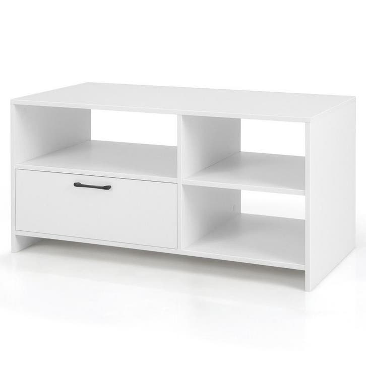 2dekans | Coast TV-Kast Lowboard 104,5 x 51,5 x 52 cm Wit, Bricolage & Construction, Bois & Planches, Enlèvement ou Envoi