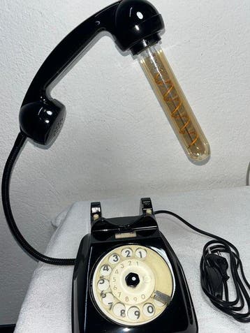 telefono lampada - Tafellamp - PVC, messing, metaal