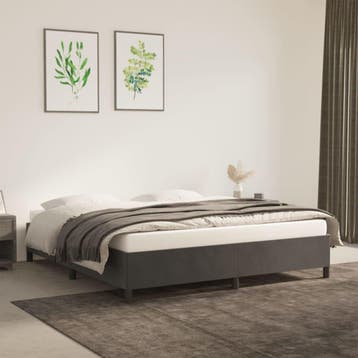 vidaXL Bedframe zonder matras 160x200 cm fluweel donkergrijs, Huis en Inrichting, Slaapkamer | Bedden, Verzenden, Nieuw