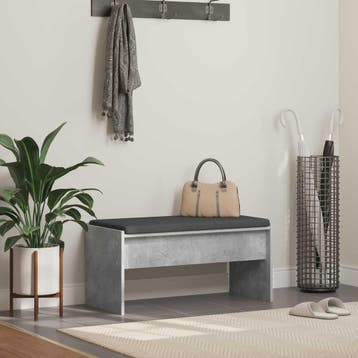 vidaXL Hallenbank met kussen Beton Grijs 83 x 38 x 40 cm, Verzenden, Nieuw