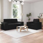 vidaXL bank / zetelstel 2 pcs Zwart 182 x 80 x 82 cm Stof, Huis en Inrichting, Verzenden, Nieuw