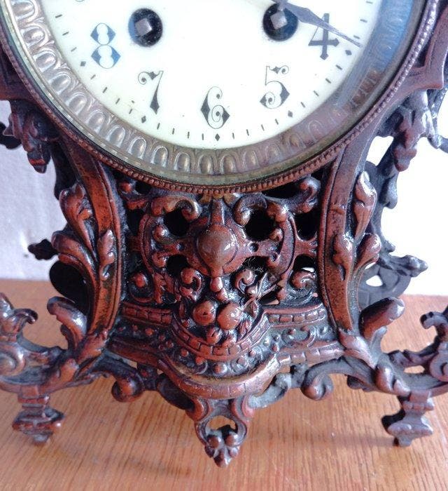 Horloge - Bronze - 1920-1930 - Horloge de cheminée, Antiek en Kunst, Antiek | Klokken