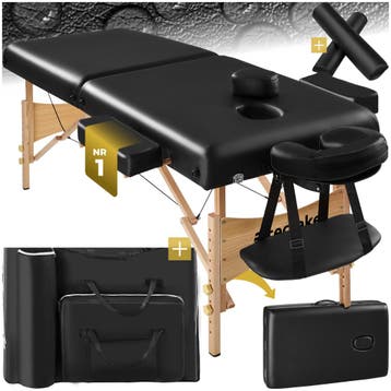 Massagetafel-set met 2 zones, 7,5cm matras en houten frame, Sport en Fitness, Massageproducten, Verzenden, Nieuw