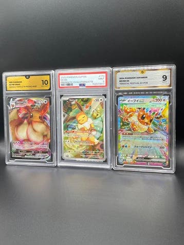 Pokémon - 3 Graded card Eevee Mixed Graded Lot - PSA 9, Nieuw