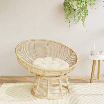 vidaXL Zitkussen rond Ø 60x11 cm oxford stof crèmekleurig, Maison & Meubles, Verzenden