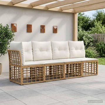 vidaXL 4-Persoons Tuinbank met Linkerarm 4 pcs 4-Aantal, Verzenden, Nieuw