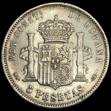 Espagne. Alphonse XIII. 5 Pesetas 1888*88 MPM (Sans prix de