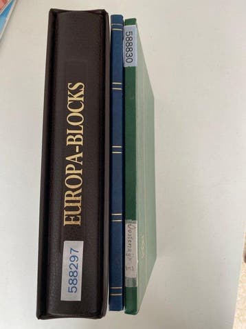 Wereld - Partij blokken wereld : in album + 2 stockboeken, Gestempeld