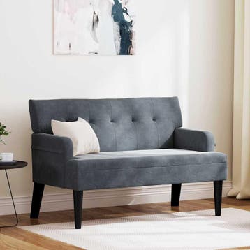 vidaXL Chesterfield Bank Donkergrijs 112 x 65,5 x 75 cm, Verzenden, Nieuw