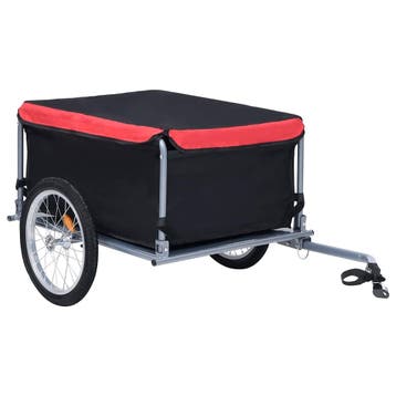 vidaXL Fietstrailer 65 kg zwart en rood, Fietsen en Brommers, Fietsaccessoires | Aanhangwagens en Karren, Verzenden, Nieuw