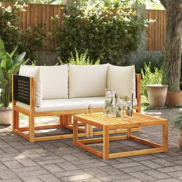 vidaXL Tuinbanken Hoekbanken met Kussens 2 st acaciahout &, Tuin en Terras, Verzenden, Nieuw