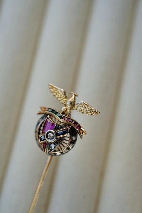 Broche - 19,2 carats Or jaune, Handtassen en Accessoires, Antieke sieraden
