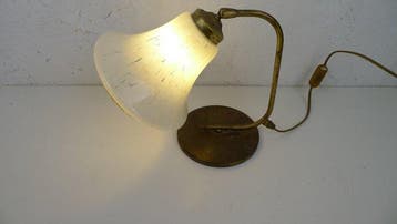 Bureaulamp - Metaal, Glas - Art-deco Murano