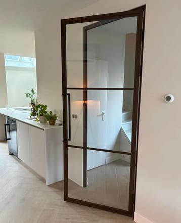 Stalen deur met kozijn binnendeur | kant-en-klaar, 80 tot 100 cm, Binnendeur, Nieuw, Glas