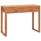 vidaXL Bureau met 2 lades 100x40x75 cm teakhout, Verzenden