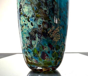Maxence Parot - Vase - Vase unique couleurs et Or - Verre