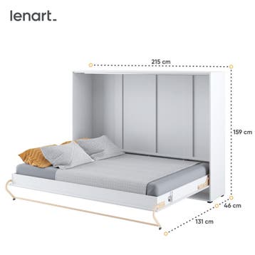 Lenart Concept Pro Horizontaal Opklapbed 140x200 - Hoogglans, Nieuw