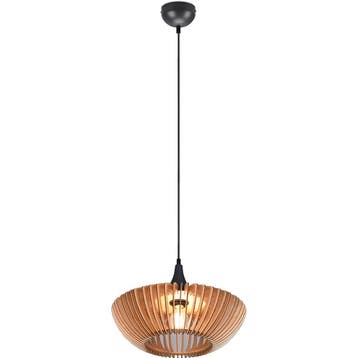 LED Hanglamp Trion Colman - Rond, Mat Bruin Aluminium & E27, Verzenden, Nieuw