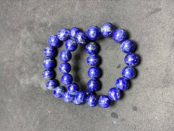 Topkwaliteit lapis lazuli Armbanden - Hoogte: 10 mm -