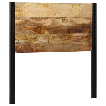 vidaXL Hoofdeinde 100 cm massief hout mango en ijzer, Verzenden, Nieuw