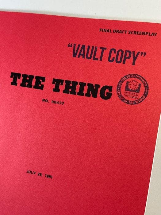 The Thing (1982) - Final Draft Screenplay - Universal, Collections, Cinéma & Télévision