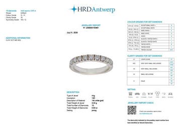 Eeuwigheidsring - 14 karaat Witgoud - 0.83ct. tw. Diamant