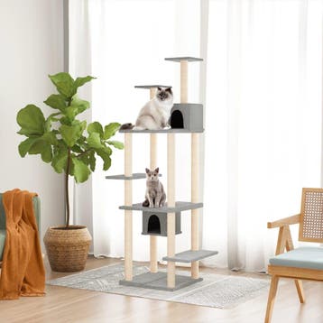 vidaXL Kattenmeubel met sisal krabpalen 176 cm lichtgrijs, Verzenden, Nieuw