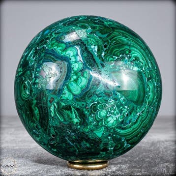 Malachite de première qualité Sphère- 1512.95 g, Collections