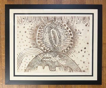 Corneille (1922-2010) - Lithographie ancienne encadrée : La, Antiquités & Art