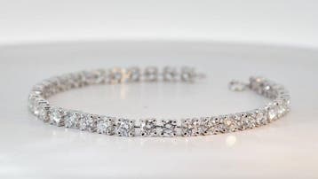 Zonder minimumprijs - Armband - 14 karaat Witgoud - 7.80ct.