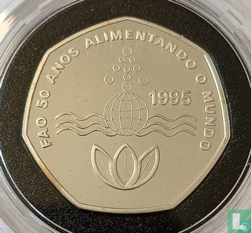 Kaapverdië 200 escudos 1995 (PROOF) 50th anniversary FAO, Timbres & Monnaies, Monnaies | Afrique, Verzenden, Losse munt