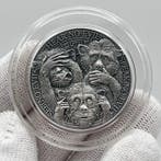 Ghana. 5 Cedis 2022 – Life Quotes: Three Wise Monkeys – 1 oz