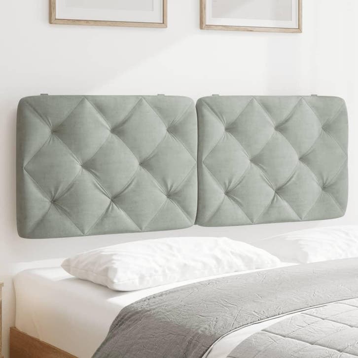 vidaXL Hoofdbordkussen 140 cm velvet lichtgrijs, Huis en Inrichting, Slaapkamer | Bedden, Nieuw, Verzenden