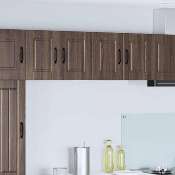 vidaXL Wandkast PORTO 2 st Bruin Eiken Bewerkt hout, Verzenden