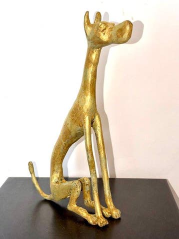 Abdoulaye Derme - Sculpture, Chien Le gardien silencieux -, Antiquités & Art