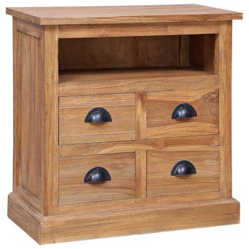 vidaXL Bijzetkast 60x30x60 cm massief teakhout, Verzenden