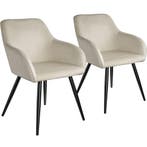 tectake Eetkamerstoel Marilyn fluweellook, zwarte stoelpoten, Huis en Inrichting, Verzenden, Nieuw