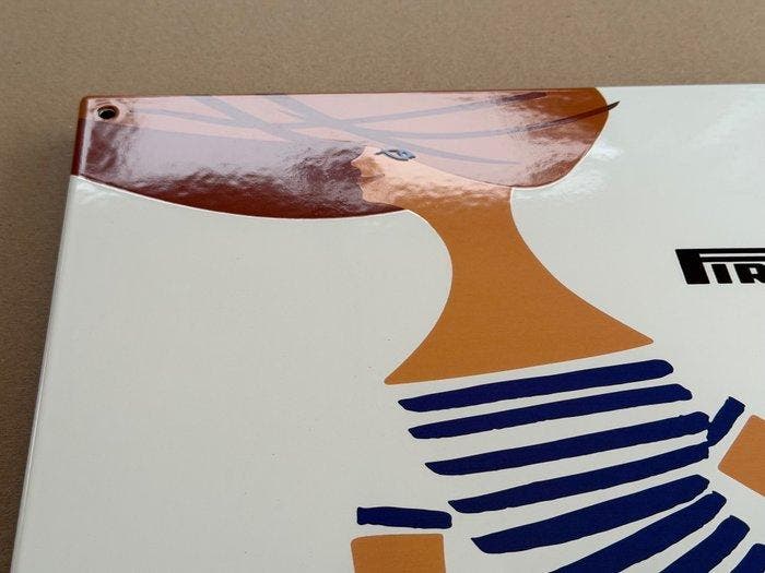 Pirelli - Pirelli voor de scooter - Lora Lamm - emaille, Antiquités & Art, Antiquités | Assiettes décoratives & Carrelages