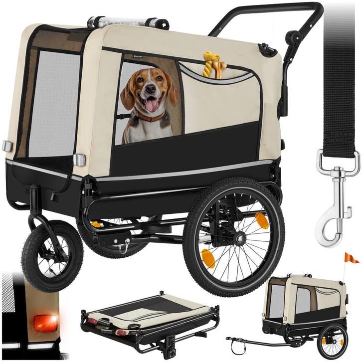 Hondenaanhanger WoofRider - beige, Animaux & Accessoires, Maisons pour chiens, Envoi