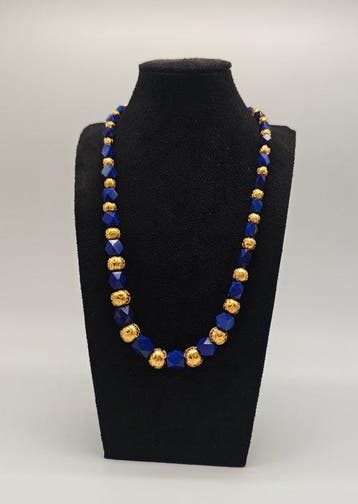 Collier - 21 carats Or jaune Lapis-lazuli