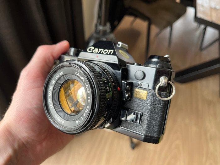 Canon AE-1 Program (Black) + Canon FD 50mm f/1.8 Lens, Audio, Tv en Foto, Fotocamera's Analoog